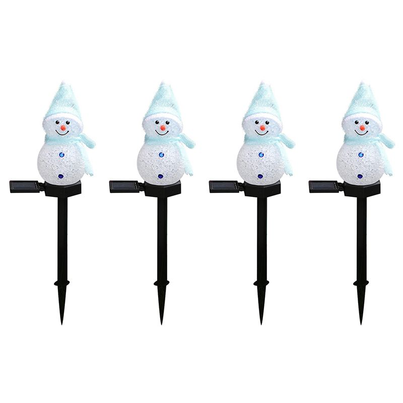 Outdoor Solar Power Xmas Lights - N84R 4X Snowman Solar Lights Christmas