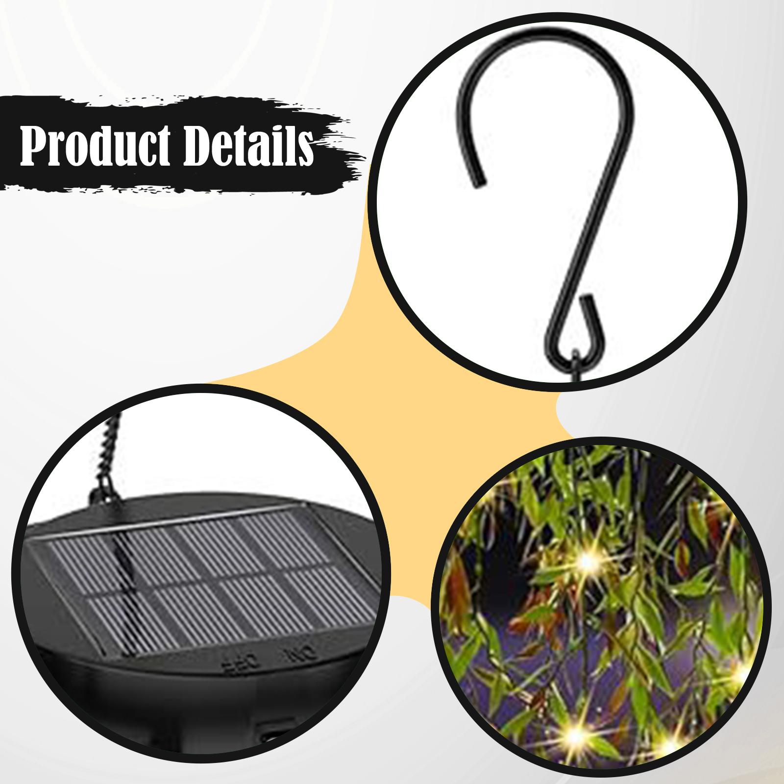 Outdoor Power And Plant - Solar Powered Hanging Light Artificial Plant