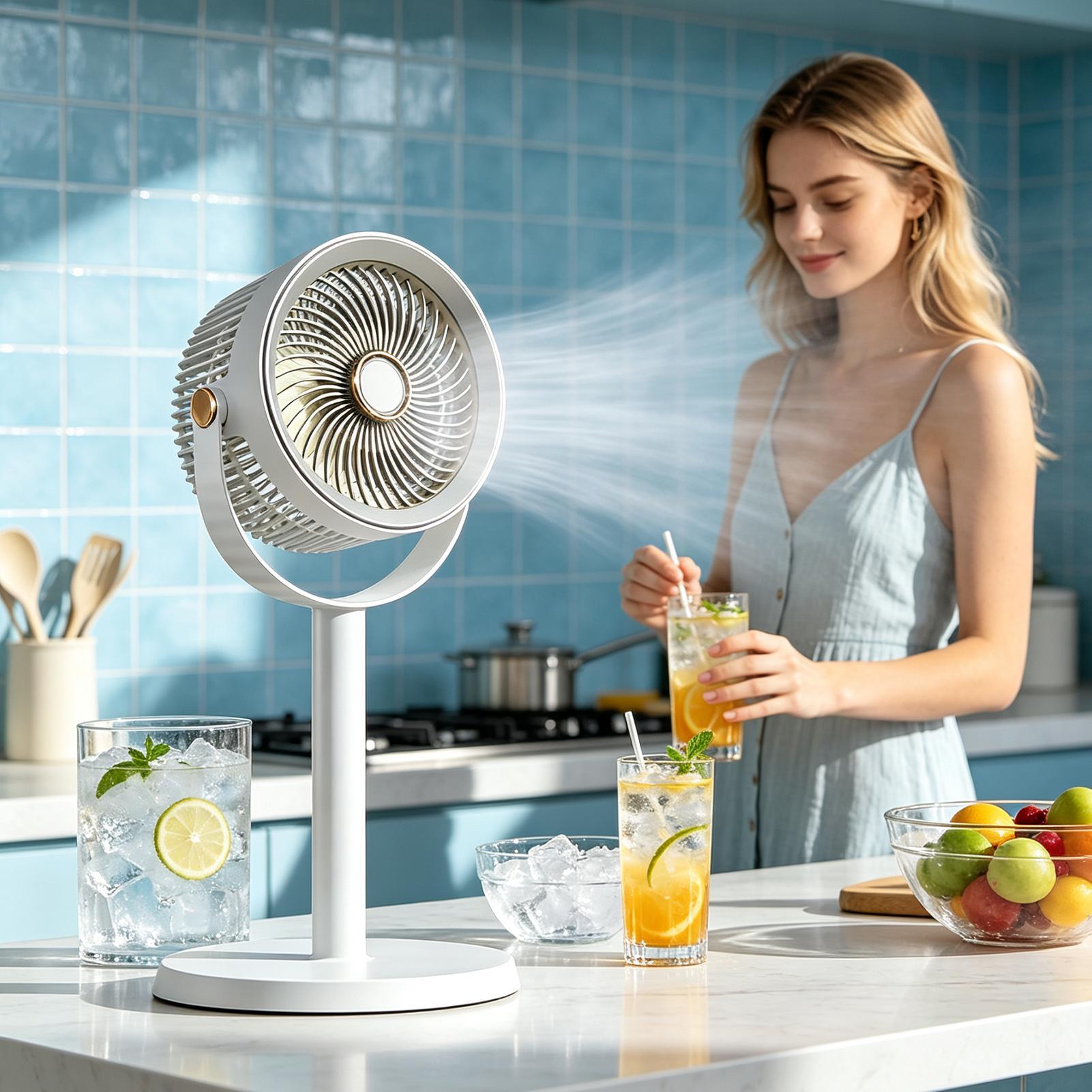 Outdoor Power Pedestal - Fan For Bedroom Rechargeable 5-Speed Silent