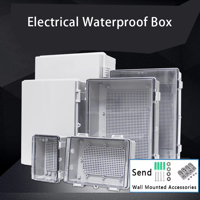Outdoor Power Junction Box - IP66 Waterproof Junction Box Gray/Transparent Electrical
