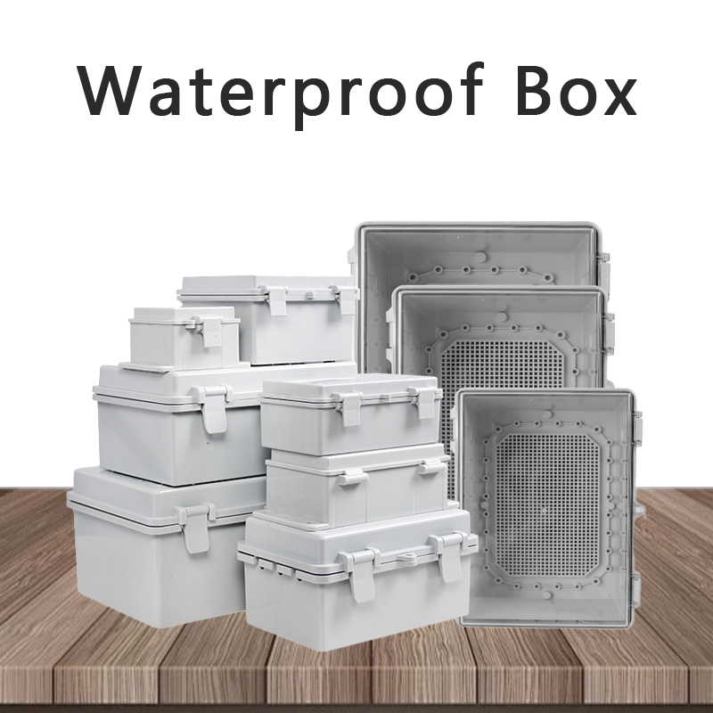 Outdoor Power Junction Box - IP66 Waterproof Gray/Transparent Cover Enclosure Power