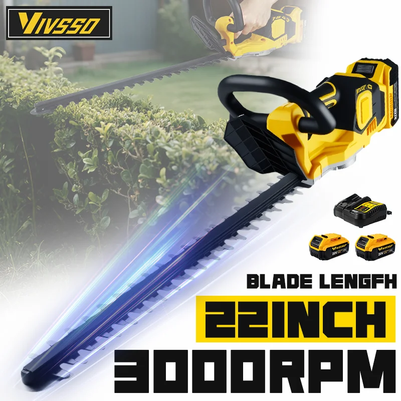 Hedge Trimmer Cordless - VIVSSO Cordless Electric Hedge Trimmer Lawn