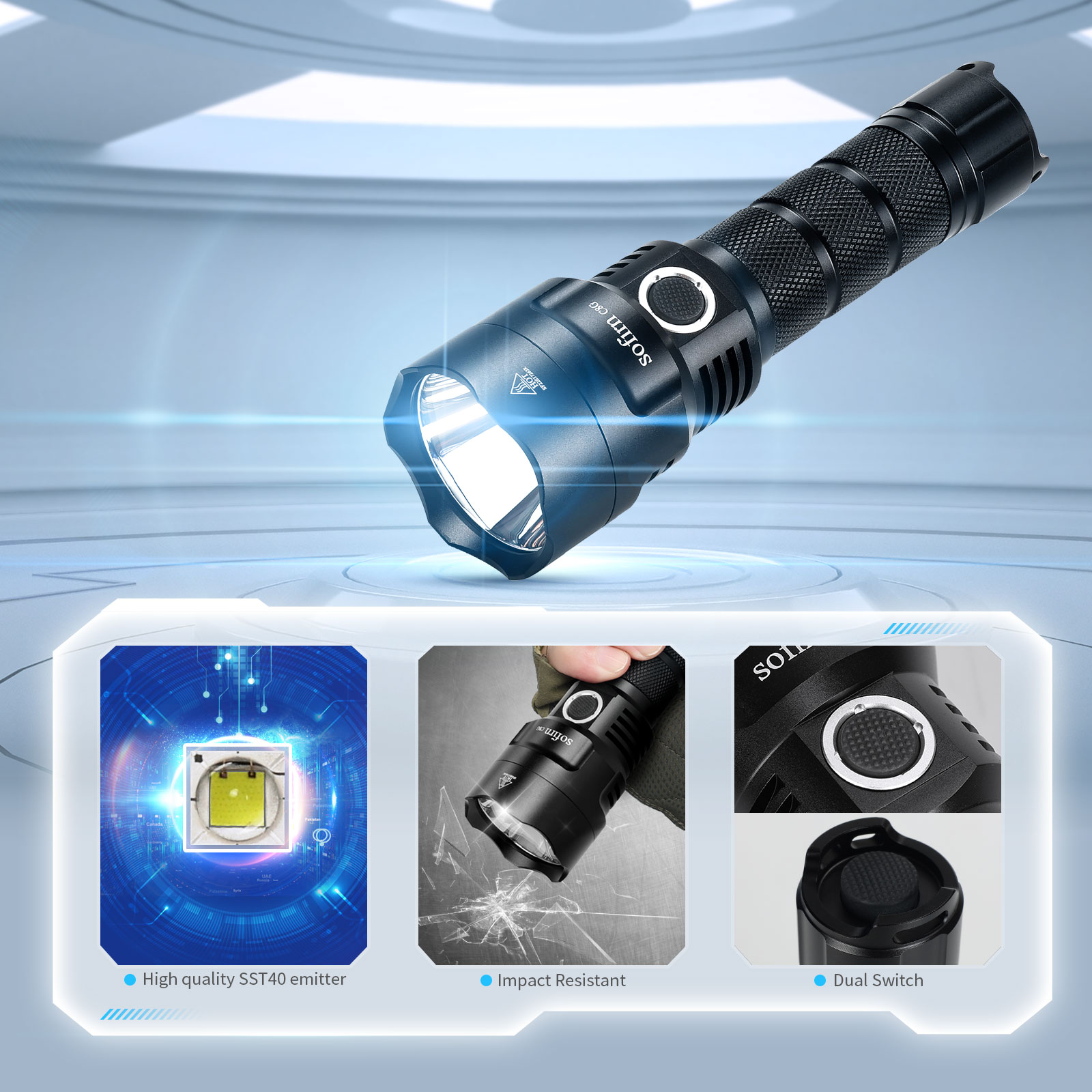 Outdoor Power Group - SOFIRN C8G Powerful LED Flashlight 21700
