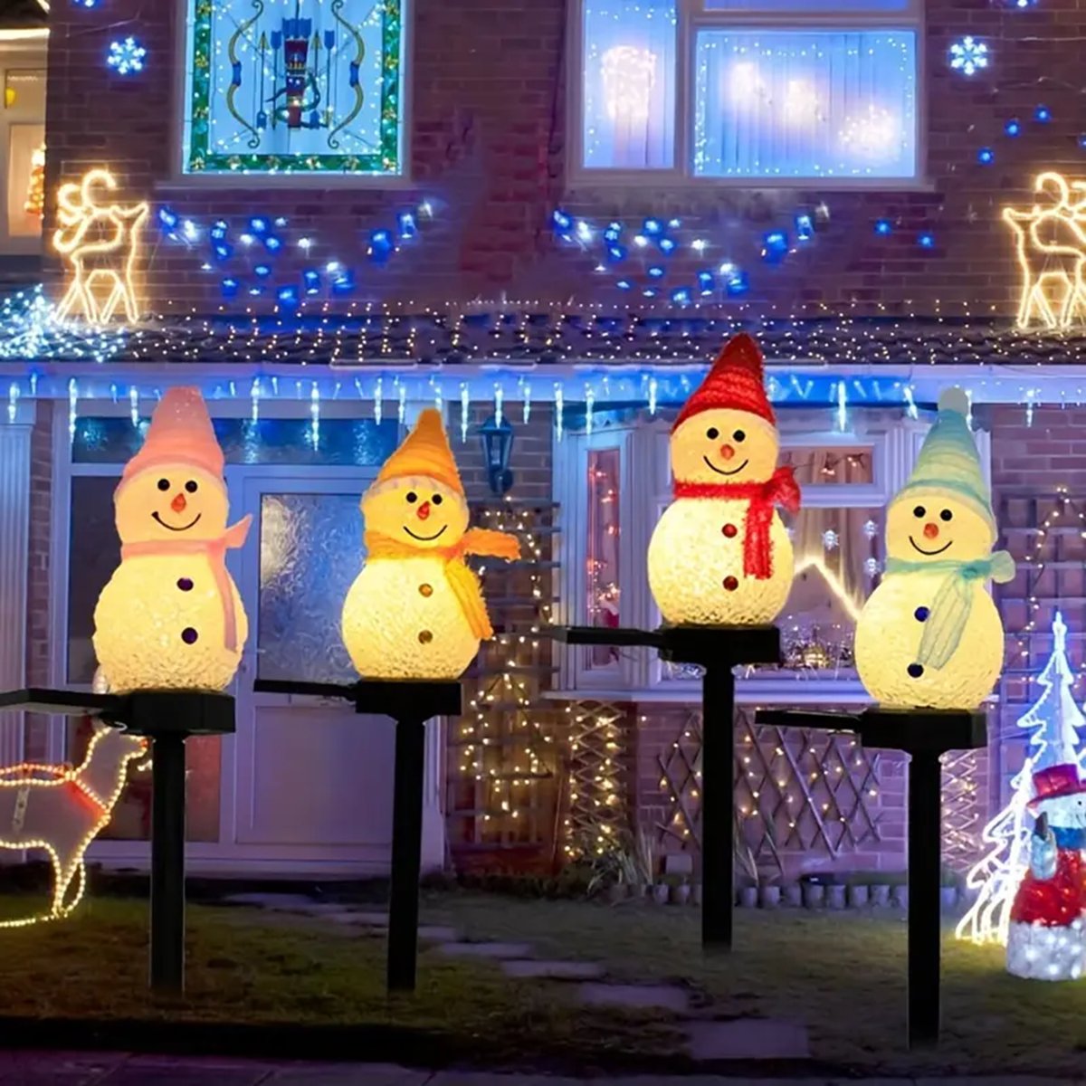 LED Snowman Solar Garden Light - Outdoor Solar Power Xmas Lights recension och pris
