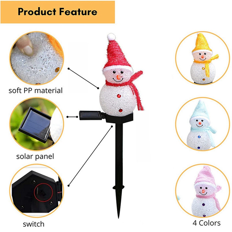 LED Snowman Solar Garden Light - Outdoor Solar Power Xmas Lights recension och pris