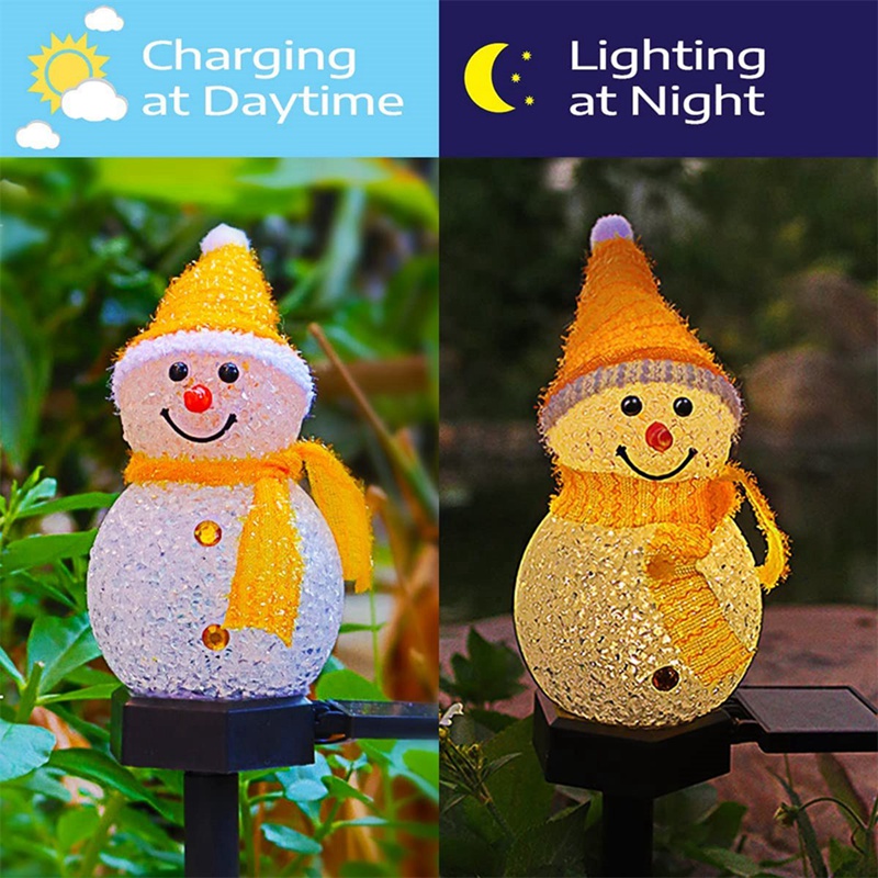 LED Snowman Solar Garden Light - Outdoor Solar Power Xmas Lights recension och pris