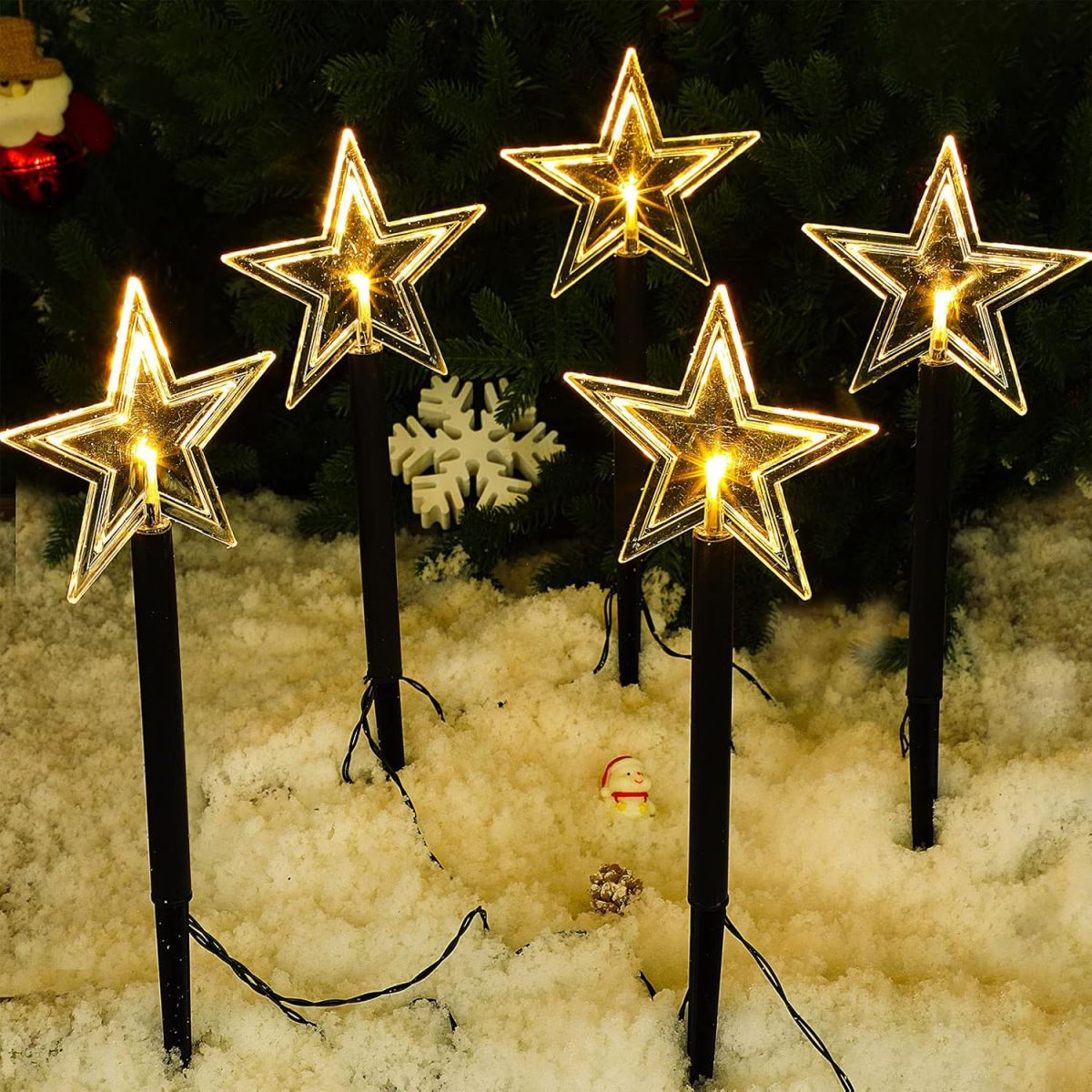5Pcs Christmas Pathway Lights  - Outdoor Solar Power Xmas Lights recension och pris
