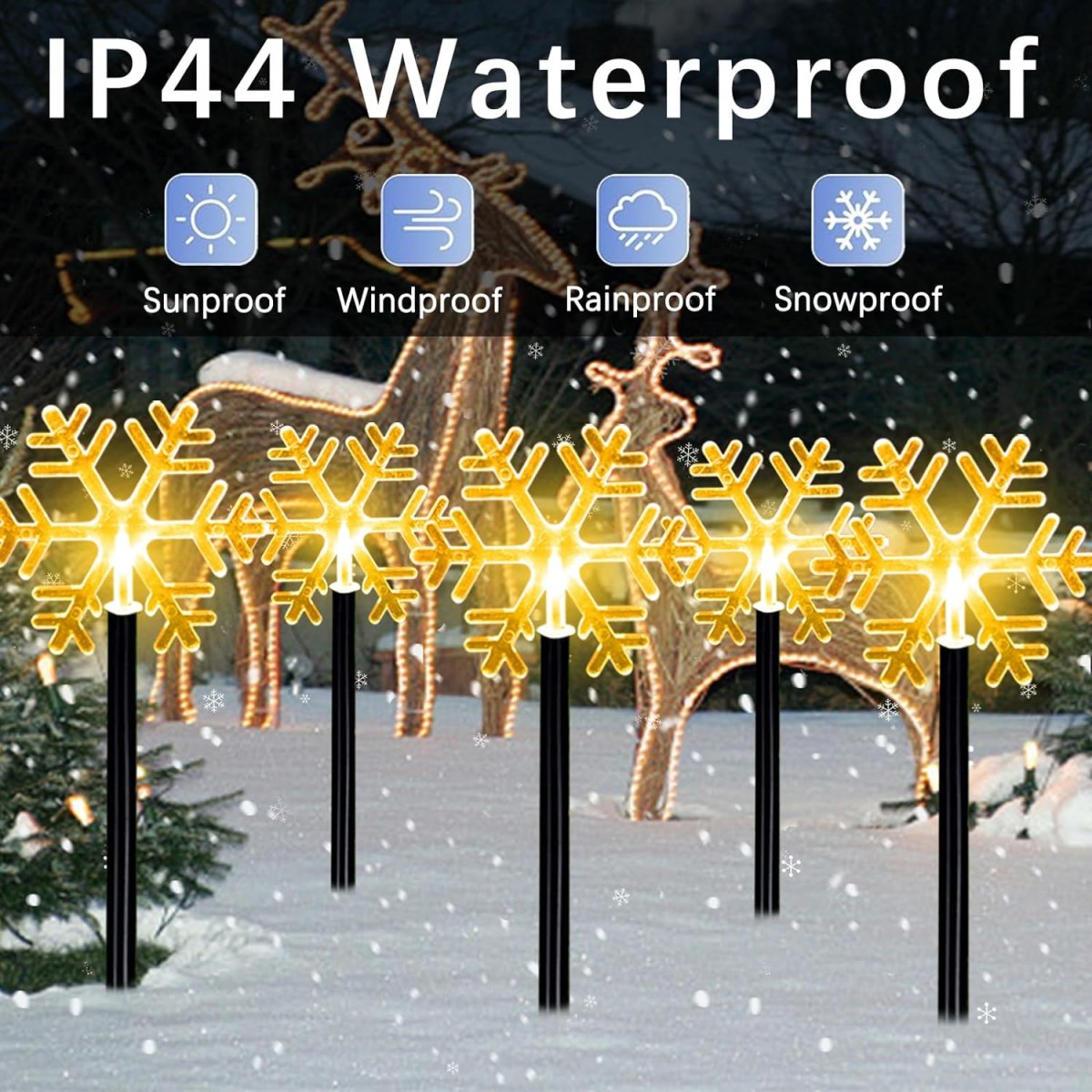 5Pcs Christmas Pathway Lights  - Outdoor Solar Power Xmas Lights recension och pris