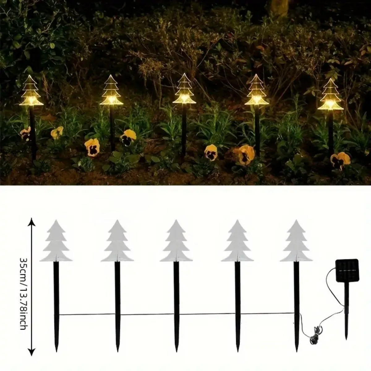5Pcs Christmas Pathway Lights  - Outdoor Solar Power Xmas Lights recension och pris
