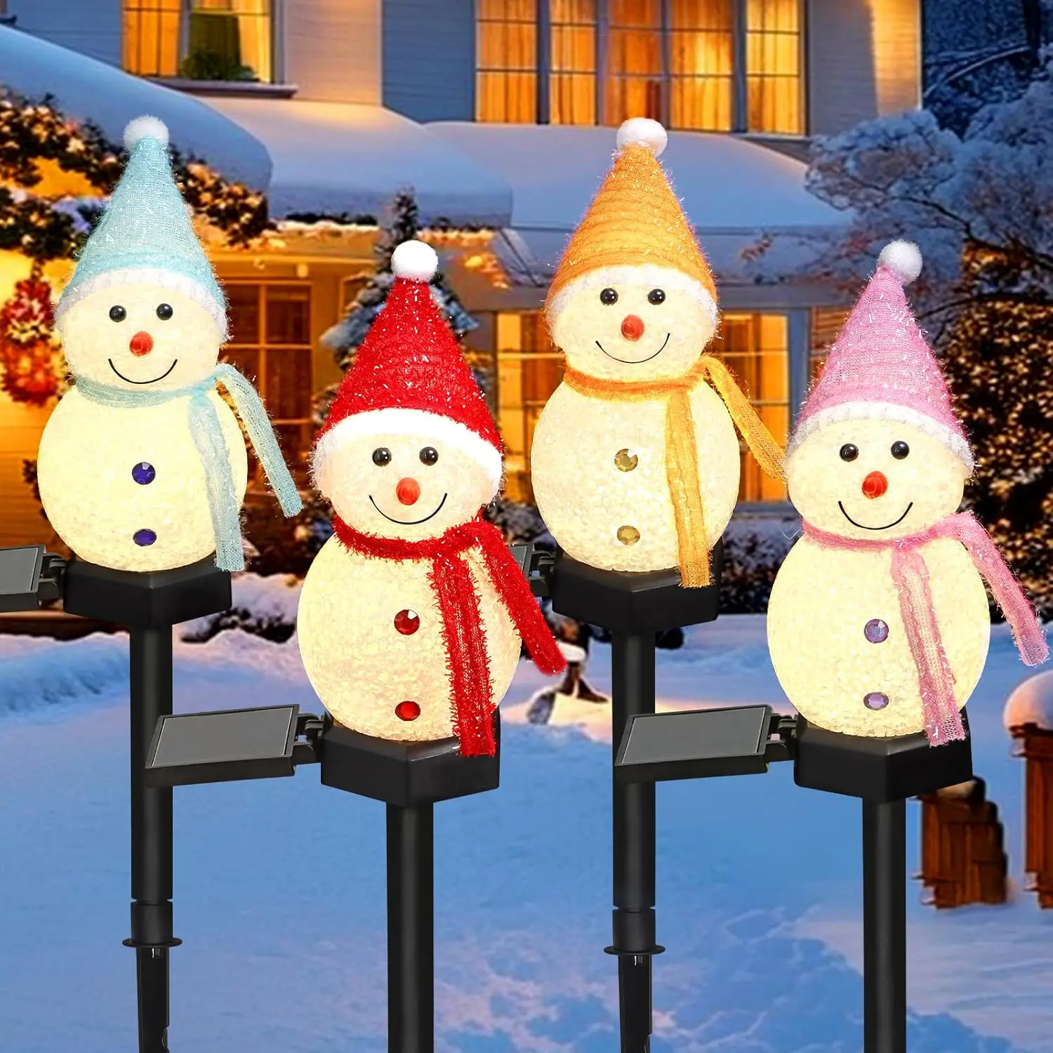 LED Snowman Solar Garden Light - Outdoor Solar Power Xmas Lights recension och pris