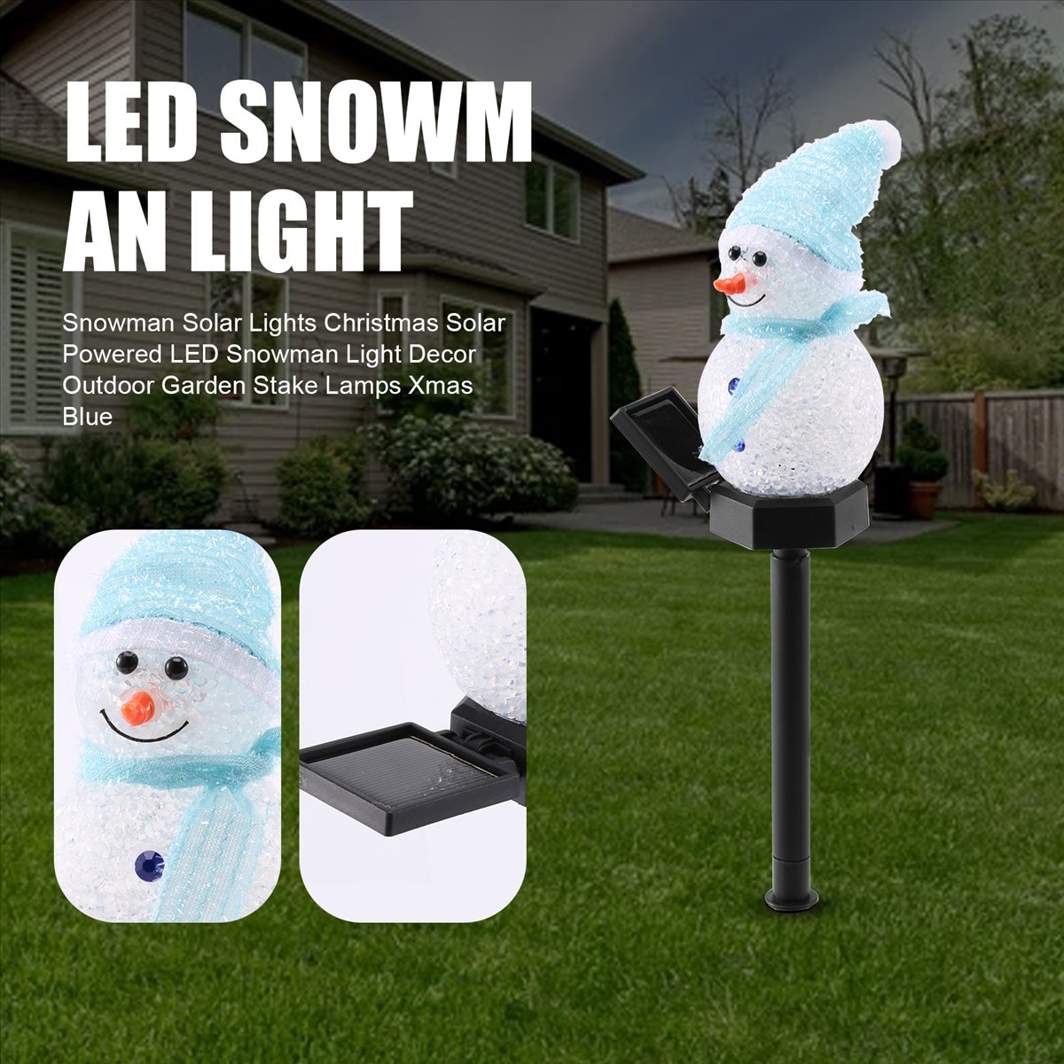 Carefree- Snowman Solar Lights - Outdoor Solar Power Xmas Lights recension och pris