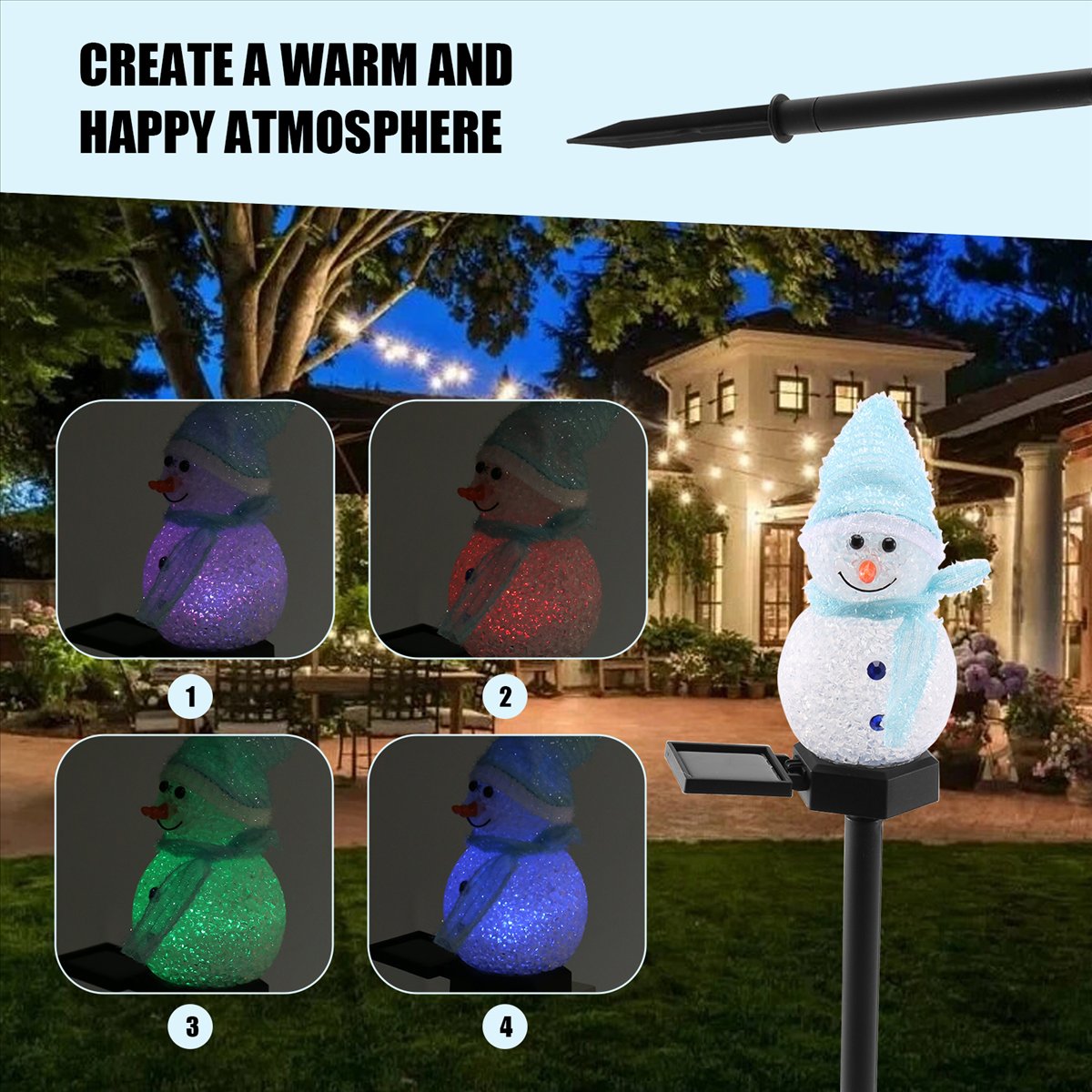 Carefree- Snowman Solar Lights - Outdoor Solar Power Xmas Lights recension och pris