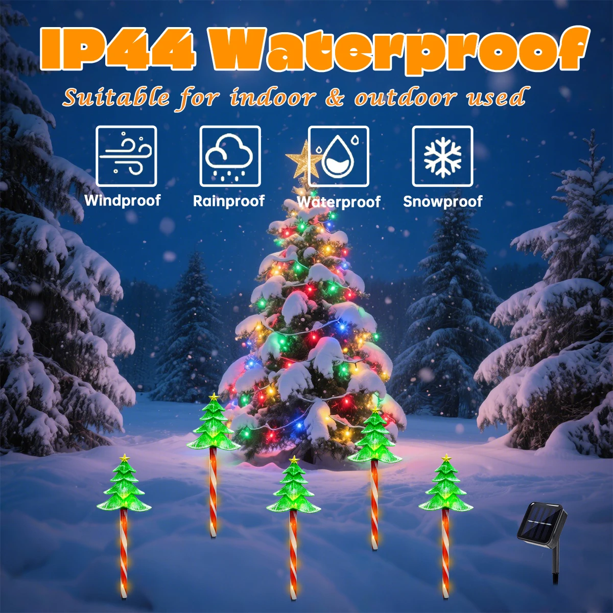 Pop 5pcs/set LED Xmas Tree Dec - Outdoor Solar Power Xmas Lights recension och pris