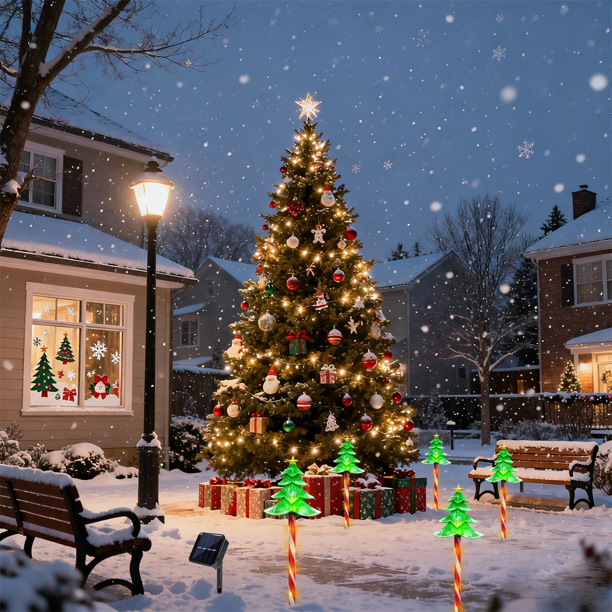 Pop 5pcs/set LED Xmas Tree Dec - Outdoor Solar Power Xmas Lights recension och pris