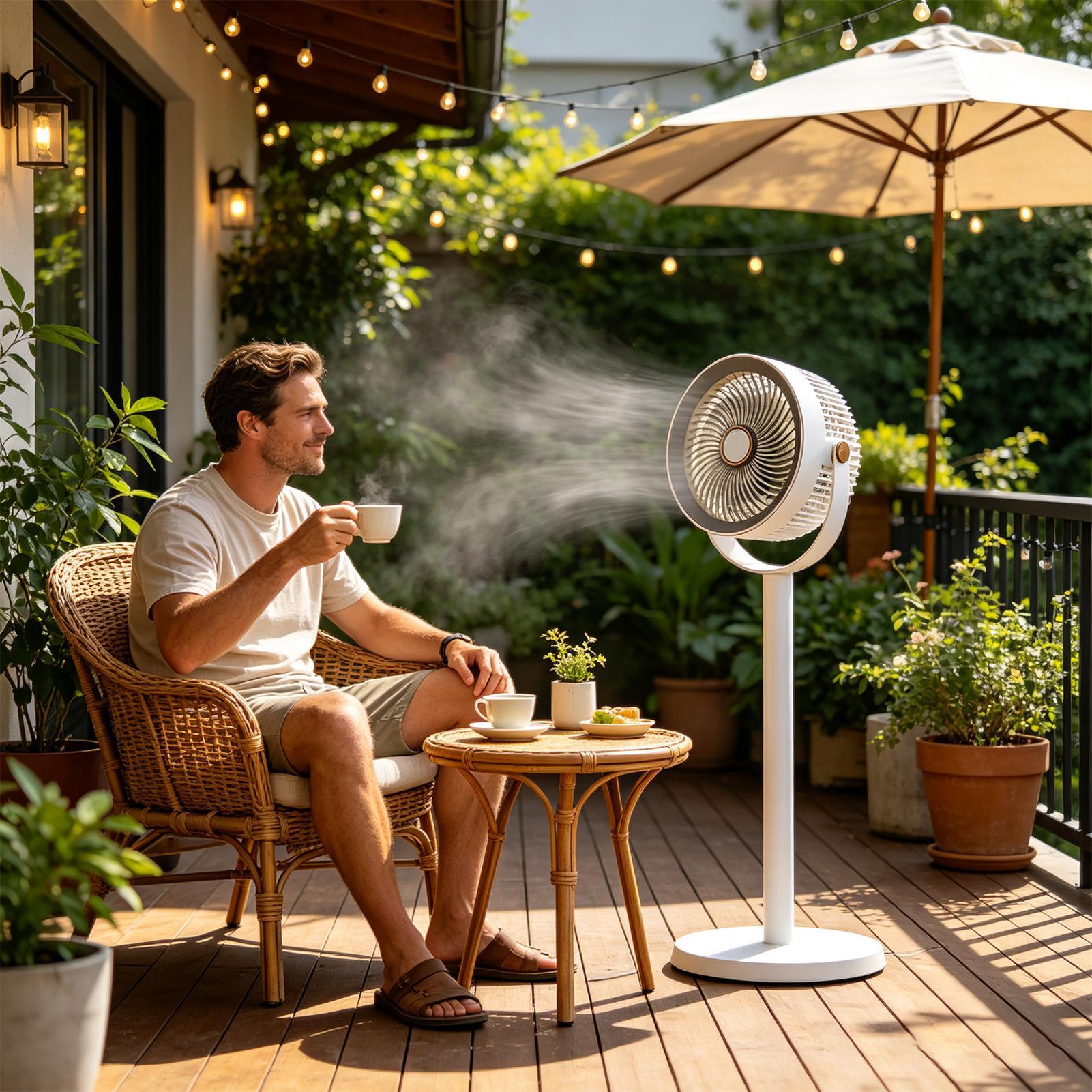 Standing Fan Rechargeable 5-Sp - Outdoor Power Pedestal recension och pris