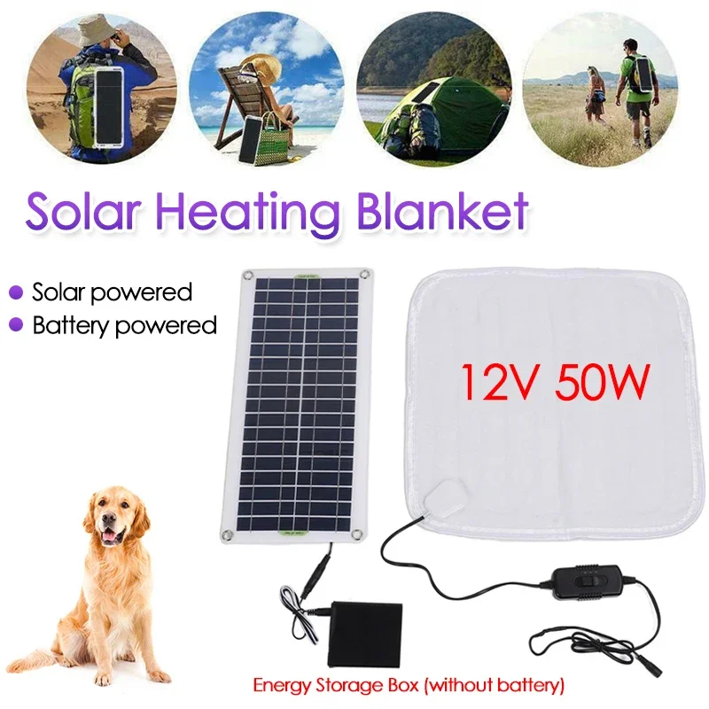 12V 50W Solar Panel Powered El - Outdoor Power Heater recension och pris