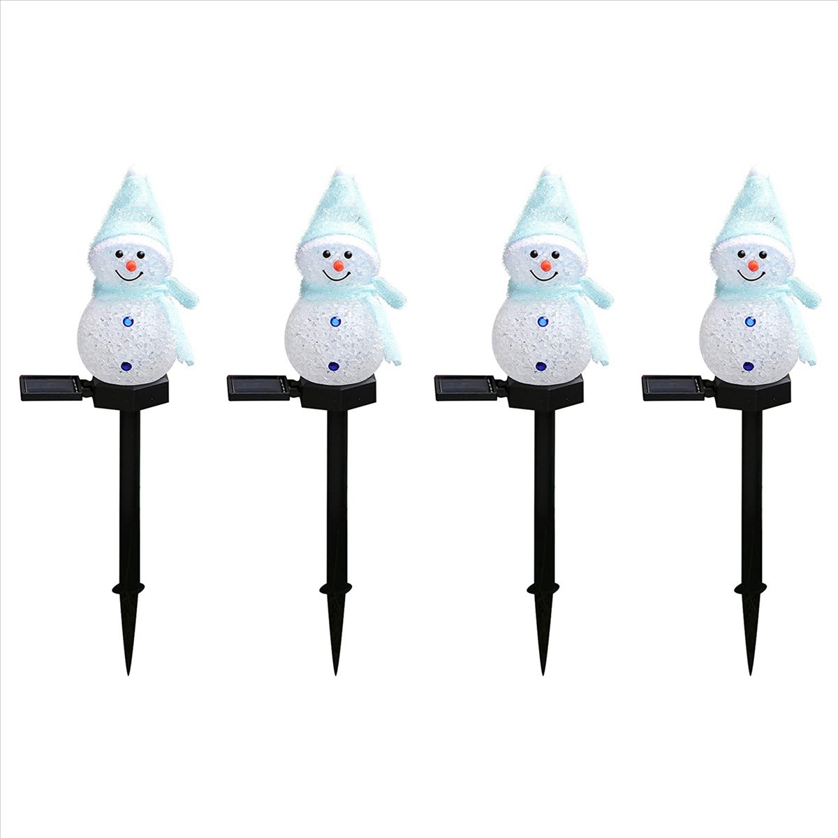 New 4X Snowman Solar Lights Ch - Outdoor Solar Power Xmas Lights recension och pris