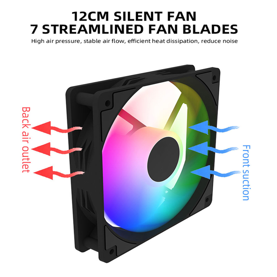 120mm PC Case Fan 12V RGB Cycl - Outdoor Power Heater recension och pris