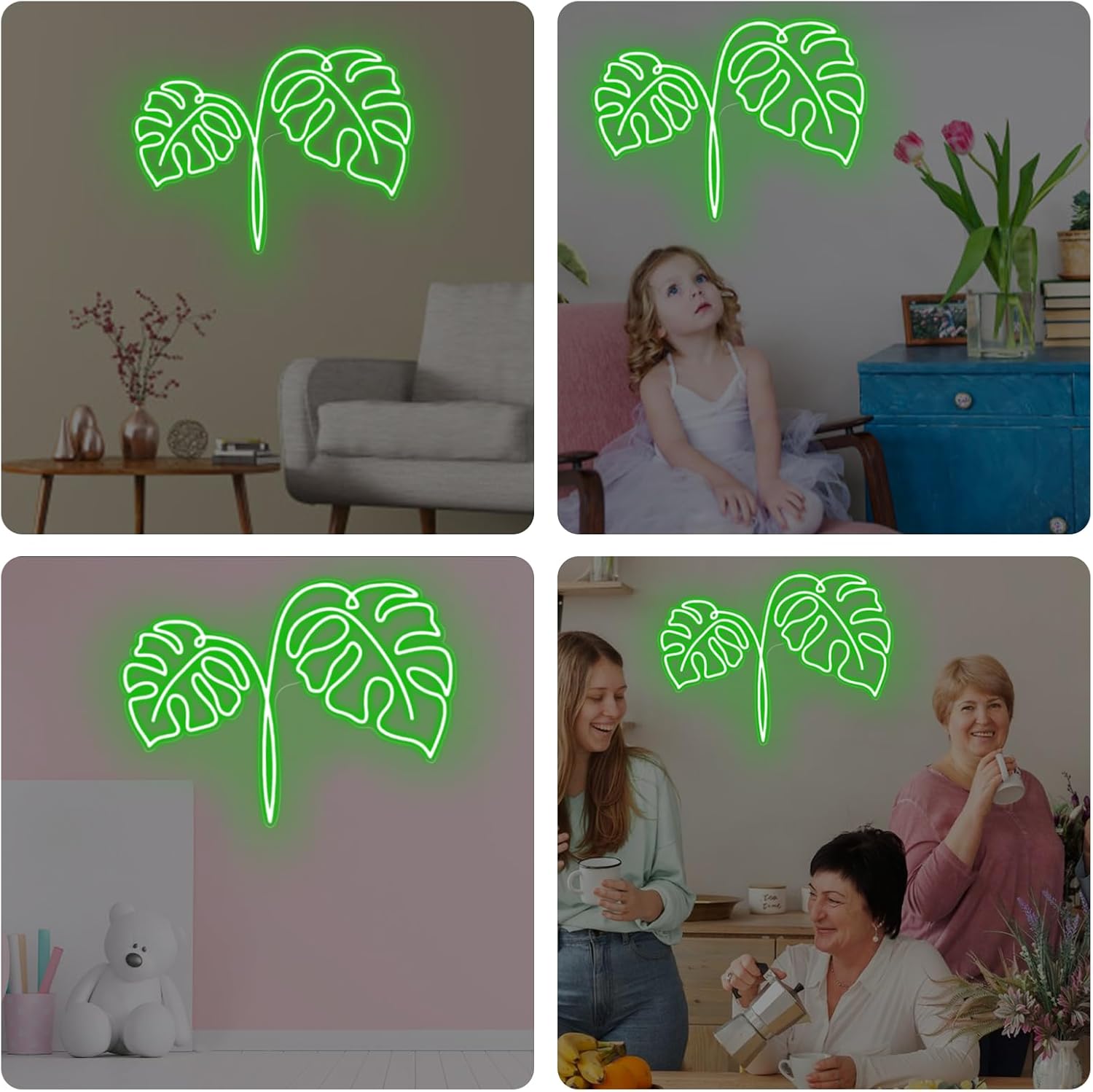 Monstera Leaf Neon Sign USB Po - Outdoor Power And Plant recension och pris