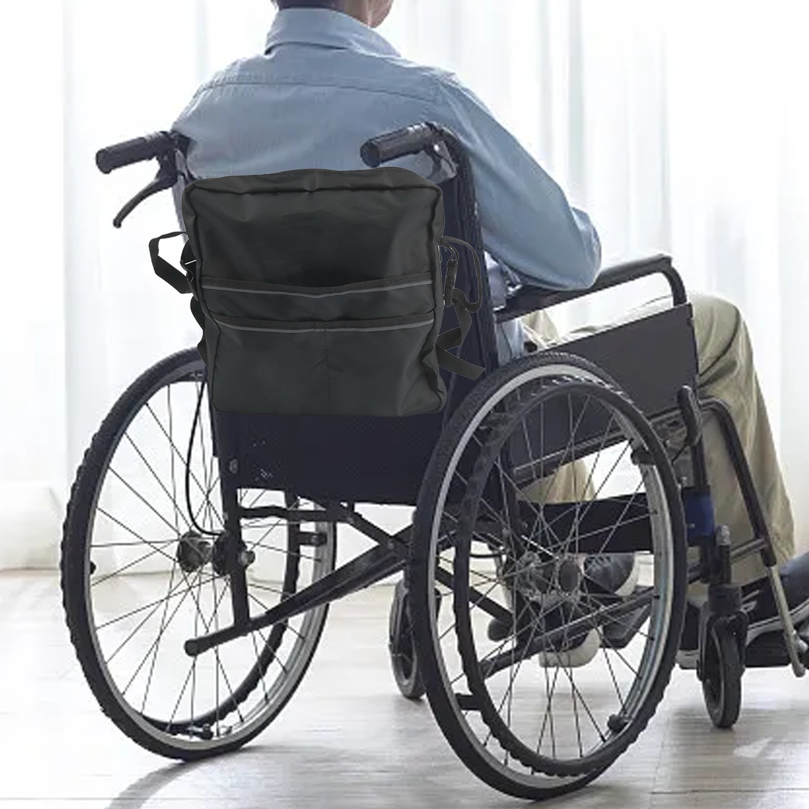 Black Mobility Seat Back Bag F - Outdoor Power Wheelchair recension och pris