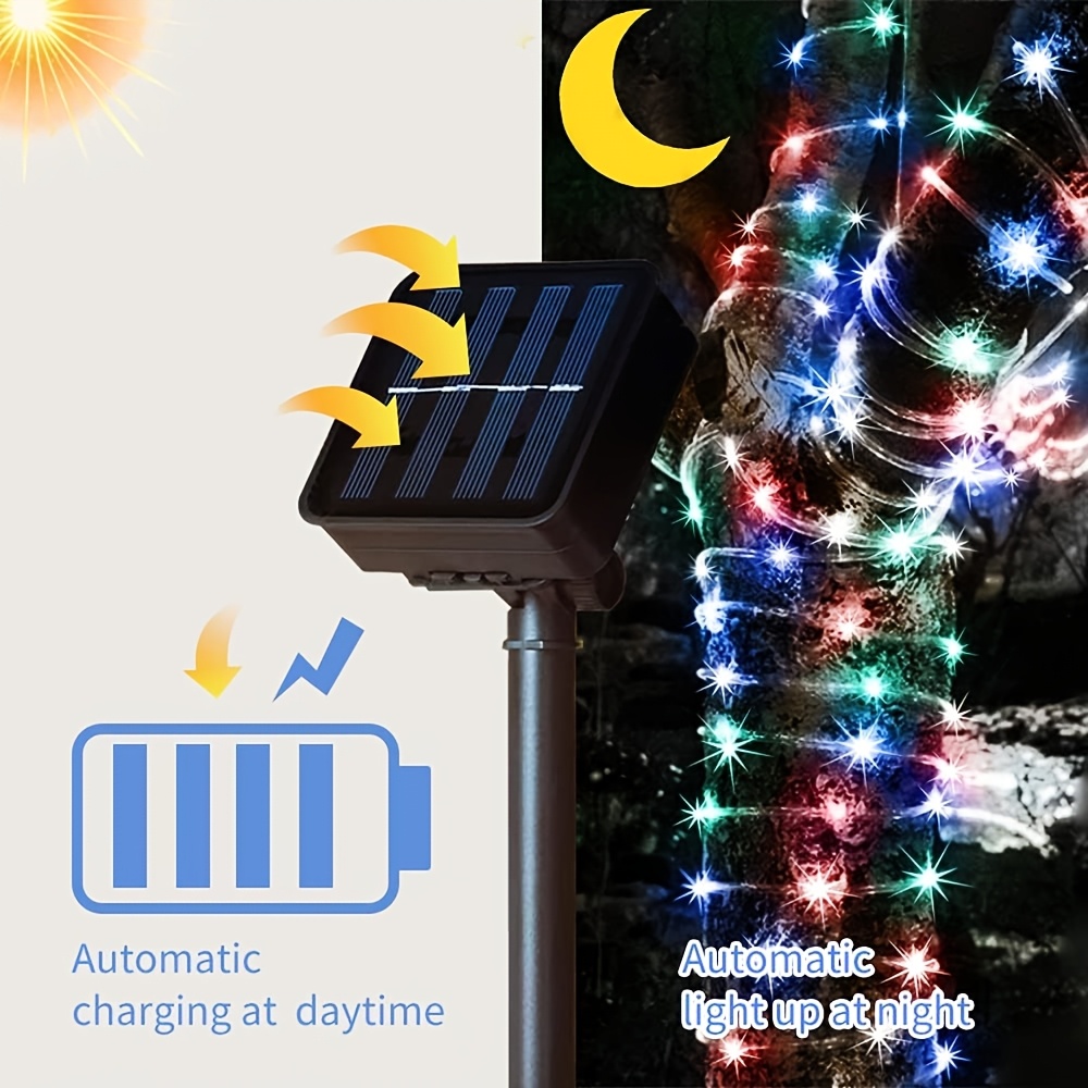 Solar Rope Light 8 Mode Waterp - Outdoor Solar Power Xmas Lights recension och pris
