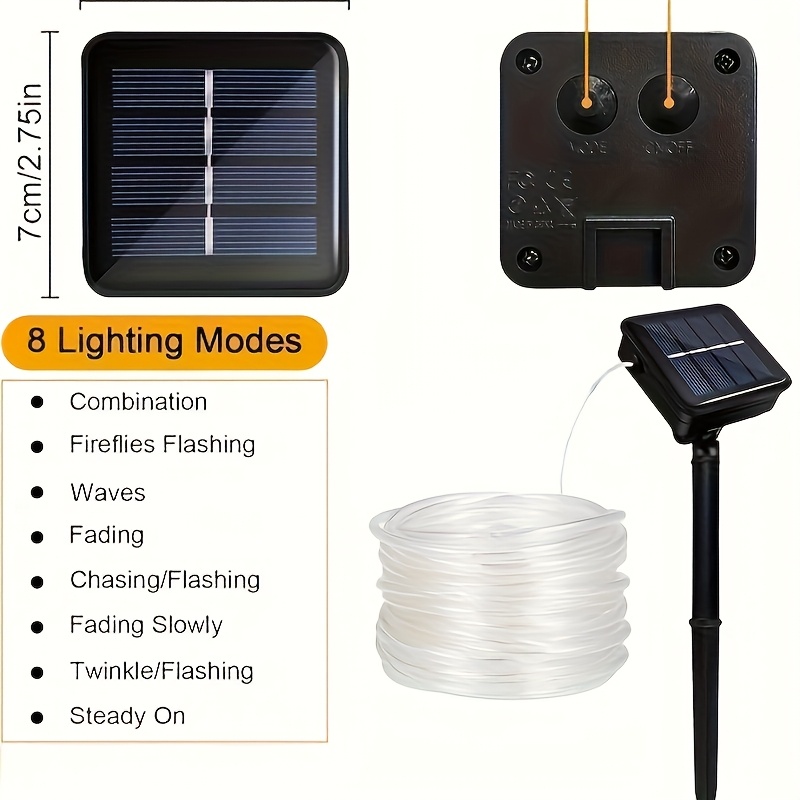 Solar Rope Light 8 Mode Waterp - Outdoor Solar Power Xmas Lights recension och pris