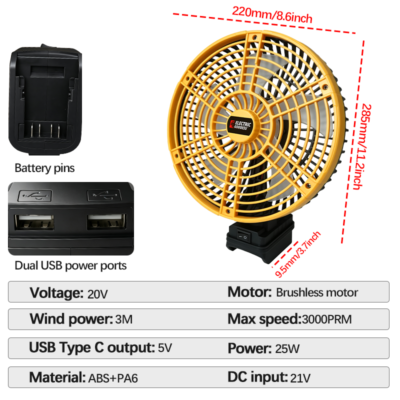 8Inch Desk Fan 180° Tilt,Ultra - Outdoor Power Pedestal recension och pris